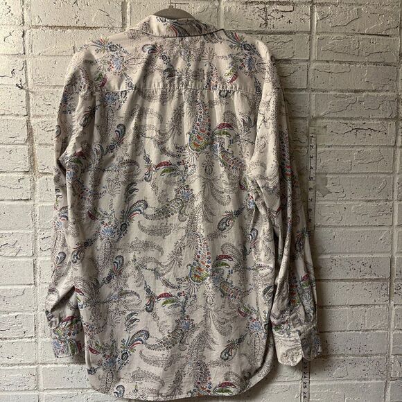 ALAN FLUSSER WEARABLE ART LONG SLEEVE Cotton PAISLEY SHIRT SIZE XL - Picture 5 of 11